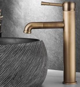 Antique Brass Retro Style Rotatable Washing Hands Mixer Tall Bathroom Sink Taps T0158A