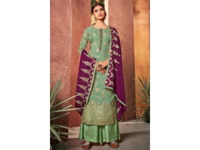 Mint Green Silk Palazzo Suits