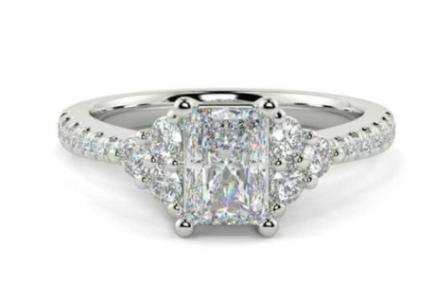 Elegant Platinum Stockholm Shoulder Set Diamond Engagement Rings