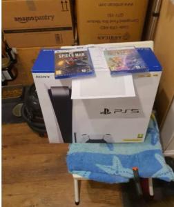 Ps5 brand new with receipt , comes with two games spiderman ratchet clank