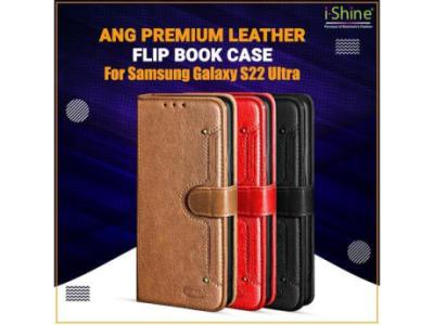 Buy Bulk ANG Premium Leather Flip Book Case For Samsung Galaxy S22 Ultra in Ireland
