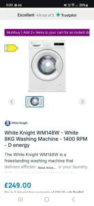 Brand new 8kg washing machine