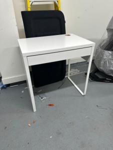 White ikea micke desk