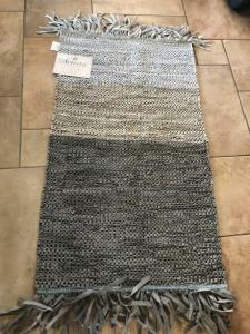 New grey leather rug