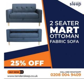 2 Seater Mart Ottoman Fabric Sofa