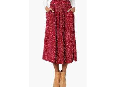 Women’s Boho Vintage High Waist Polka Dot Printed High Elastic0916