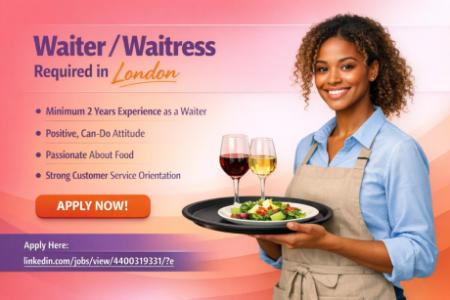 Waiter / Waitress Required in London