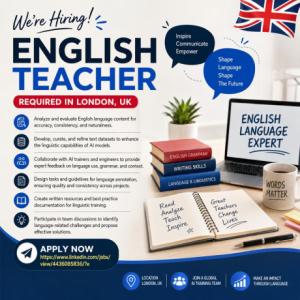 English Teacher Required in London