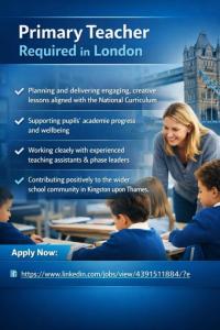 Primary Teacher Required in London