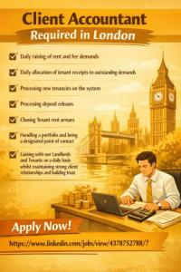 Client Accountant Required in London