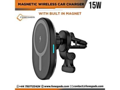 Buy Bulk 15W Magnetic Wireless Car Charger With Built In Magnet in UK