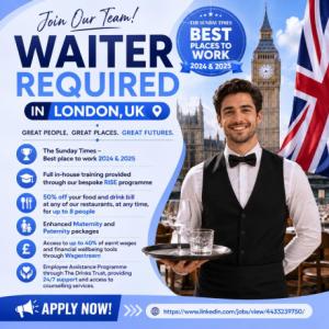 Waiter Required in London