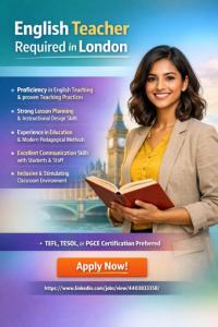 English Teacher Required in London