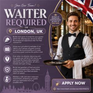 Waiter Required in London