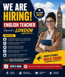English Teacher Required in London
