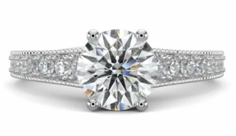Tiessa Round Side Stone Engagement Ring