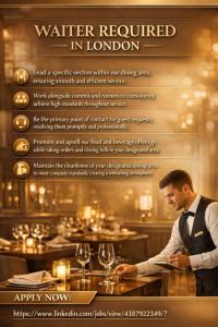 Waiter Required in London