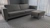 BoConcept 3 seater sofa and footstool, light taupe