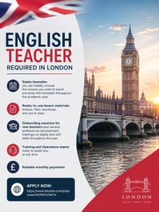 English Teacher Required in London
