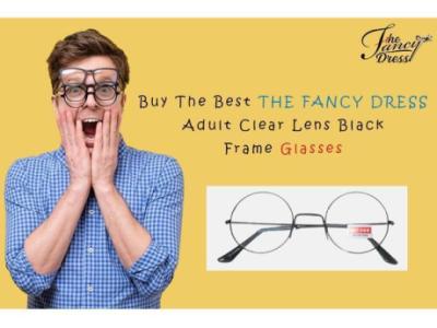 Buy The Best The Fancy Dress Adult Clear Lens Black Frame Glasses