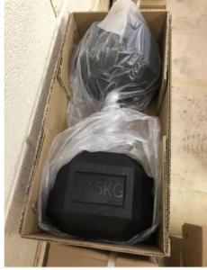 2x 17.5kg hex dumbbells new