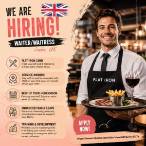 Waiter/Waitress Required in London