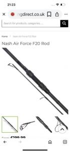 3x Nash airforce F20 12ft rods 3.5test.