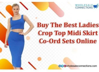 Buy The Best Ladies Crop Top Midi Skirt Co-Ord Sets Online